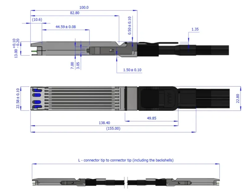 Nvidia Cable Mcp4y10-Nxxx Twin-Port 2X400GB/S Osfp đến 2X400GB/S Osfp Passive Dac Mcp4y10-N002 (980-9IA0I-00N002) 1