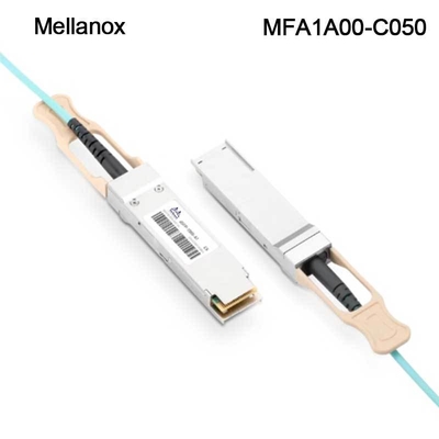 QSFP LSZH Mellanox AOC Cáp quang hoạt động MFA1A00-C050 100GbE 50m mới và nguyên bản