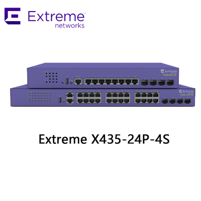 Bộ chuyển mạch Extreme Networks X435 AVB 24P X435 4S 68Gbps 50.6Mpps mới và nguyên bản