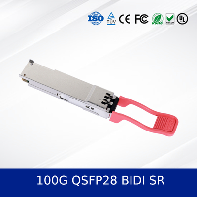 Mô-đun thu phát quang 100G QSFP28 BIDI SR Thiết kế hai bước sóng mật độ cao, công suất thấp