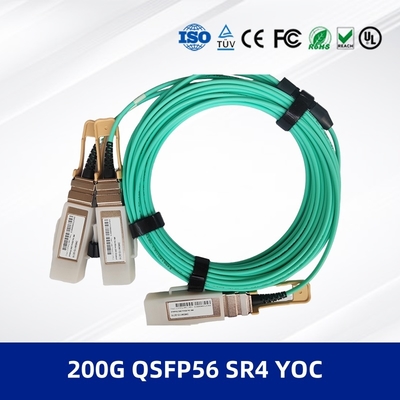 Mô-đun thu phát quang 200G QSFP56 SR4 YOC Cáp AOC 3M 200G QSFP56 SR4 Đến 2x100G Điều chế PAM4 và Hỗ trợ DDM