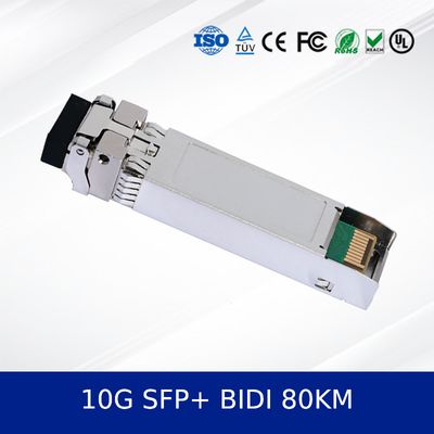 Mô-đun đầu thu quang cao cấp 10g SFP + Bidi 80km Mô-đun sợi quang cho Trung tâm Dữ liệu.