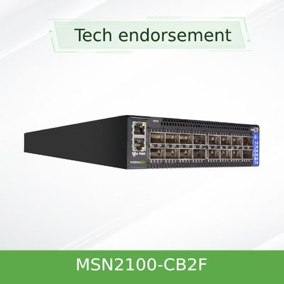 MSN2100-CB2F Bộ chuyển mạch Ethernet Mellanox Nửa chiều rộng 10/25GbE và 100GbE