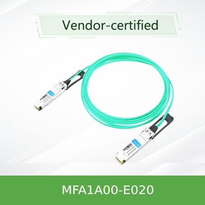 Nvidia Mfa1a00-Xxxx 100GB/S Qsfp28 Mmf Cáp quang hoạt động Mfa1a00-E020 Cáp sợi hoạt động Ib EDR 100GB/S
