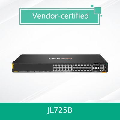 100% sản phẩm nguyên bản Hpe Aruba Networking Cx 6200f 24G Class-4 Poe 4SFP+ 370W Switch (JL725B)