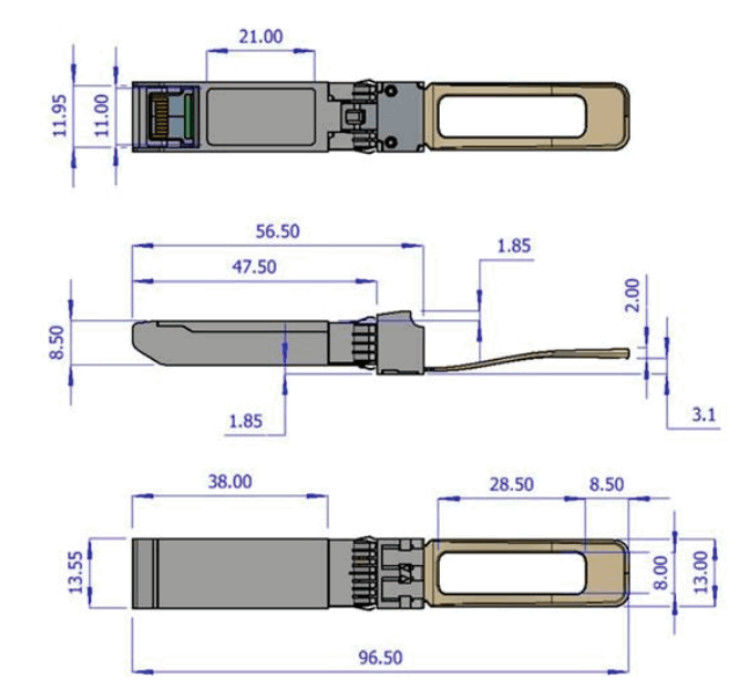 Bộ thu phát quang 40GbE DDMI Mellanox QSFP+ 850nm MMA1B00-B150D MPO SR4 lên đến 150m