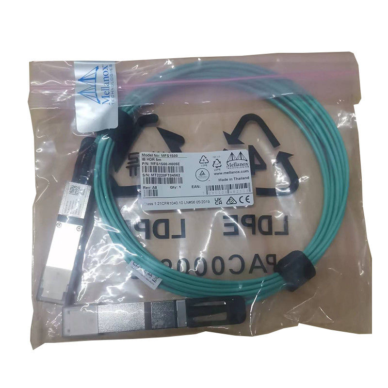 Cáp quang chủ động Nvidia Mfs1s00-Hxxxv 200GB/s QSFP56 MMF AOC Mfs1s00-H010e, lên đến 200gbps, QSFP56 sang QSFP56