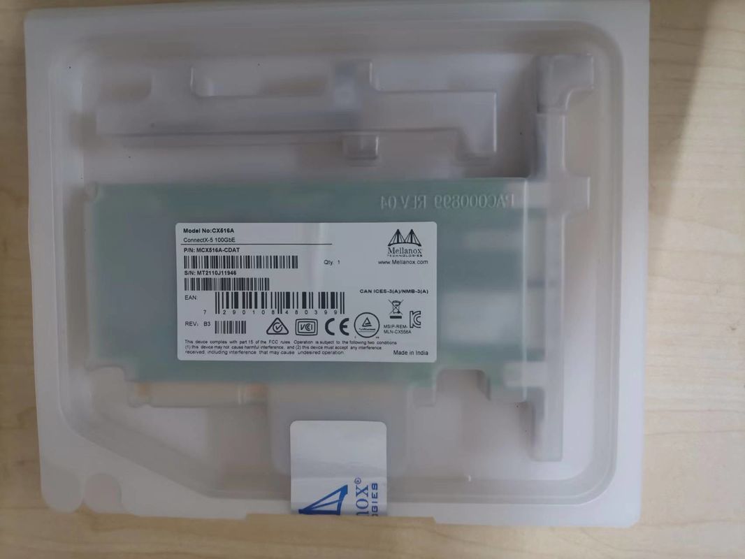 Dual Port QSFP28 Mellanox 100gbe Card Mạng Datasheet Adapter MCX516A-CDAT PCIe 4.0 X16 Chân Đế Cao