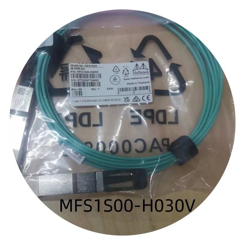 MFS1S00-H030V IB 200G cáp mellanox Aoc Cáp mạng 30M QSFP56 Tốc độ cao Độ trễ thấp