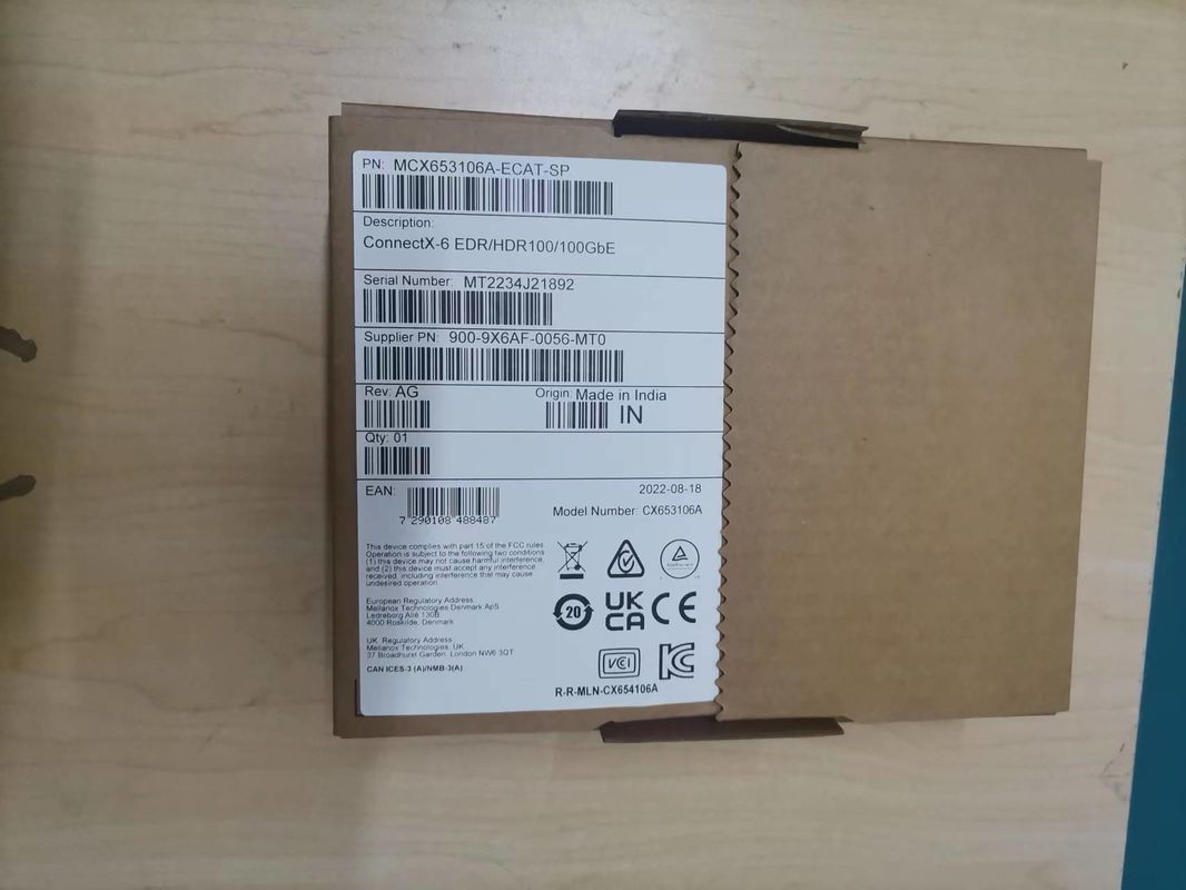 MCX653105A-ECAT ConnectX-6 VPI Card Adapter 100Gb/S HDR100 EDR IB 100GbE Cổng đơn QSFP56