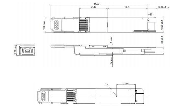 400G DR4 QSFP Hot Plug Optical Transceiver MPO 12-Interface DD MSA Phù hợp với Mạng tiêu thụ 400Gbps Ethernet / InfiniBand
