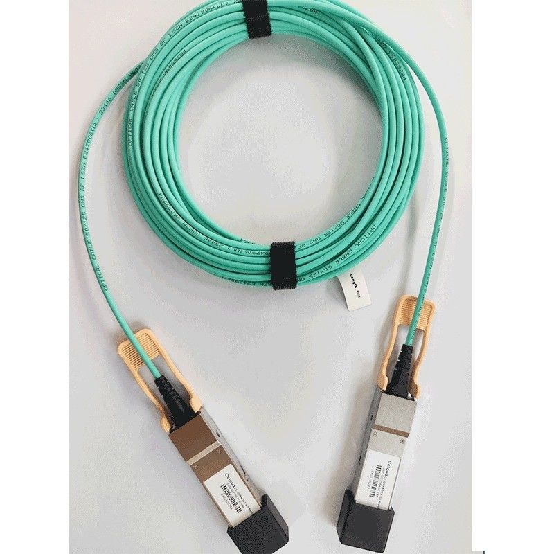 Cáp quang hoạt động 200G QSFP56 26.56GBaud tốc độ truyền dữ liệu tương thích với OM3/OM4 Connector Type QSFP56 Connector