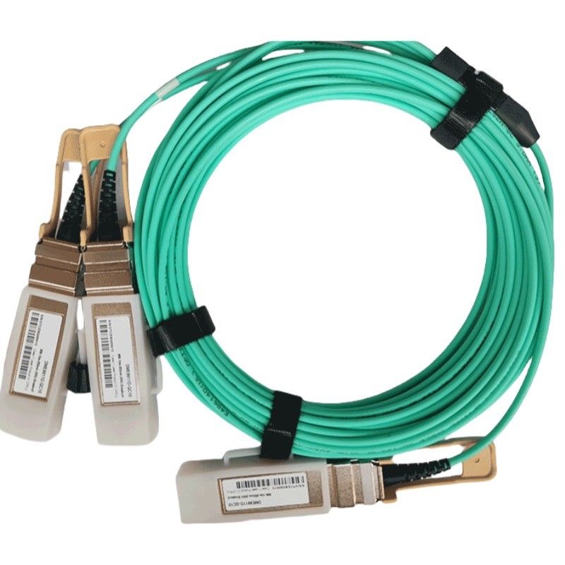 Máy truyền quang có thể cắm nóng và cáp quang hoạt động 200G QSFP56 đến 2x 100G QSFP56 với Breakout PAM4 Modulation