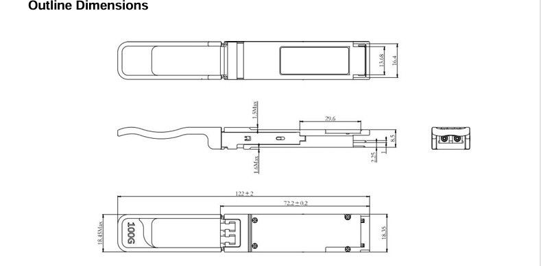 3.3V DC Power Source Computing Interconnect 100G QSFP28 BIDI SR Transceiver cho Trung tâm dữ liệu Hot Pluggable Optical Module