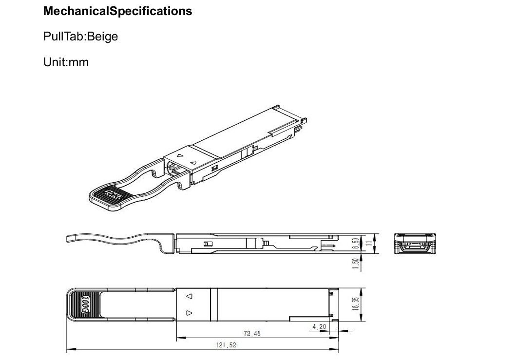 Mạng Ethernet 100m SR4 100G QSFP28 Fiber Optic Transceiver Module với và phù hợp với IEEE 802.3bm