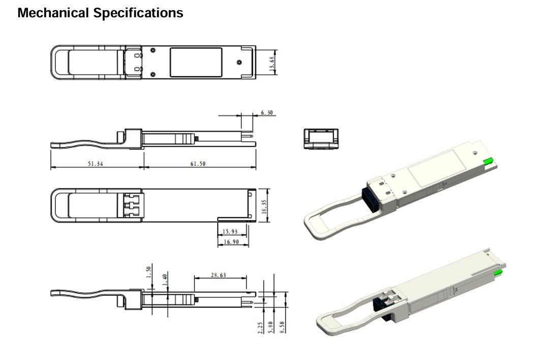 100G QSFP28 ZR4 LC Duplex Optical Transceiver 80km SFP28 LR4 103Gbps EML LAN-WDM Transceiver với Chẩn đoán kỹ thuật số
