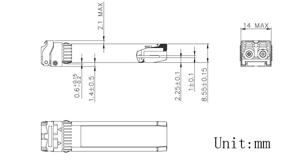 10km Single Mode Fiber 10G SFP Transceiver Module cho Mạng truyền thông trung tâm dữ liệu