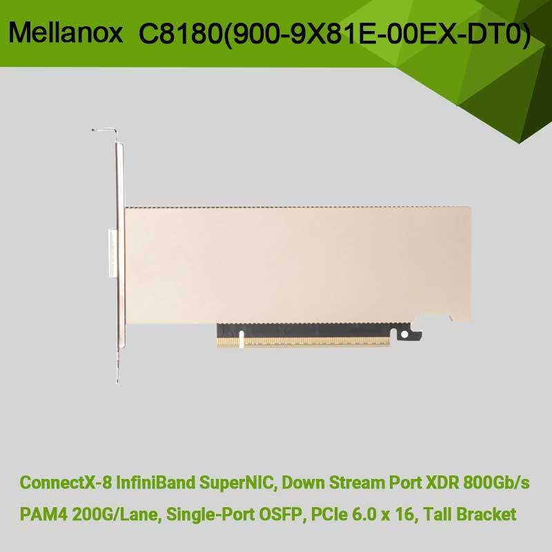 Bộ điều hợp Nvidia Connectx-8 C8180 (900-9X81E-00EX-DT0) Single-Cage Osfp Infiniband: 800gbs Xdr Ib