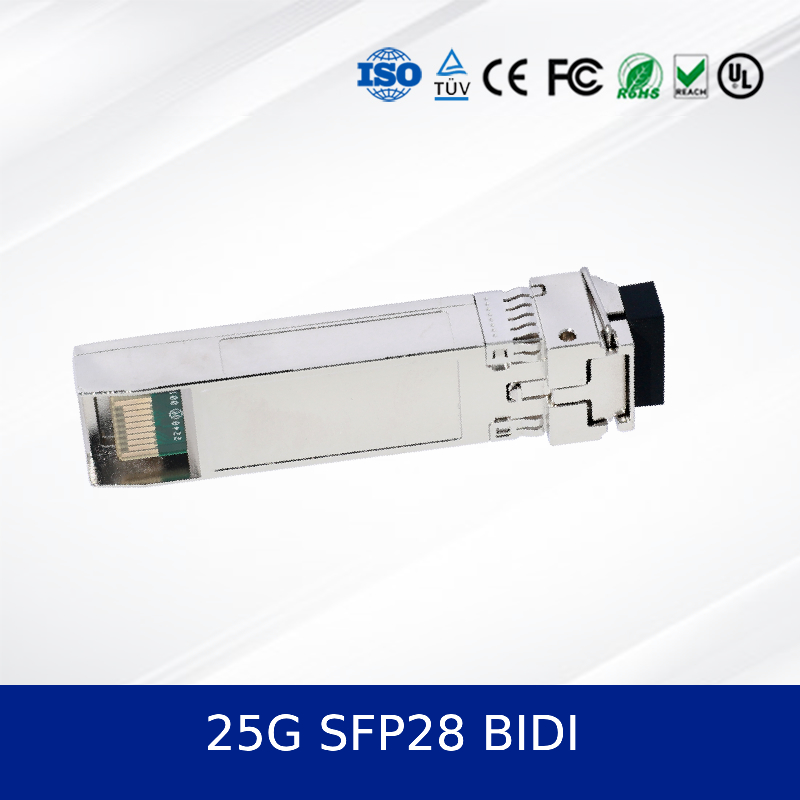 25G SFP28 BIDI 10KM  Dual CDR  Mô-đun thu phát quang, Nhiệt độ công nghiệp, Hỗ trợ DDM