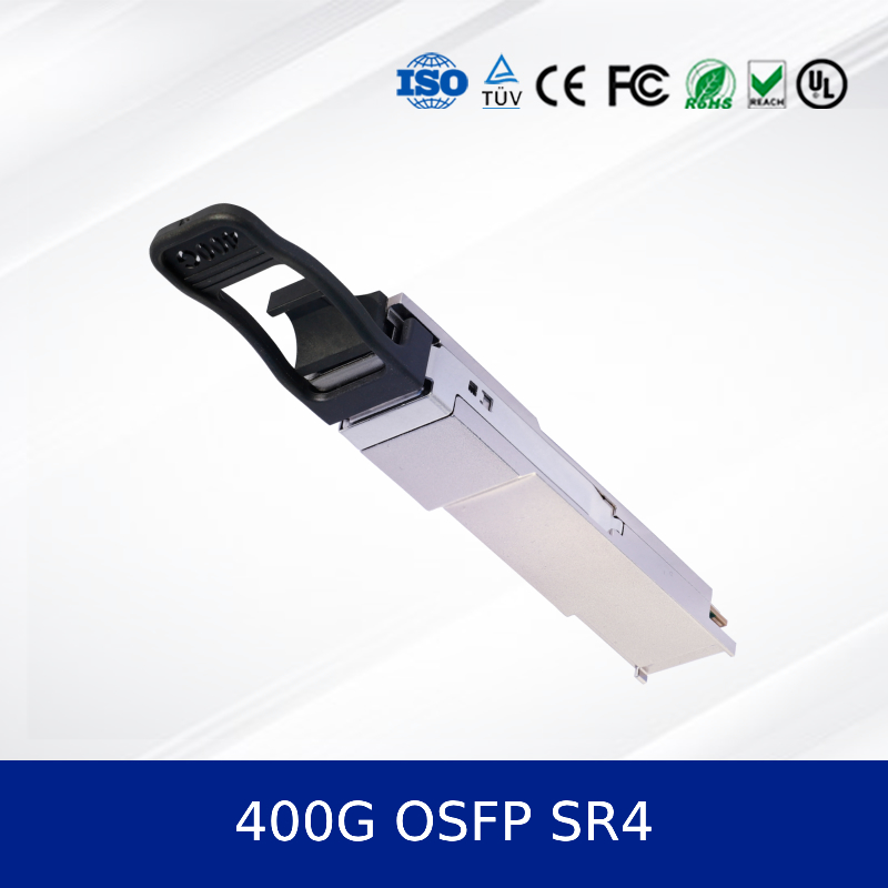 Mô-đun thu phát quang 400G OSFP SR4 100m OM4, MPO-12, CMIS 5.0 cho Ethernet Trung tâm dữ liệu