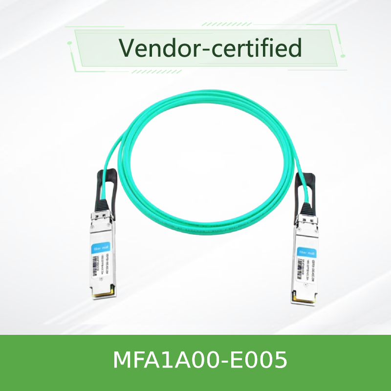 MFA1A00-E005 Cáp quang chủ động InfiniBand EDR Lên đến 100Gb/giây Cáp QSFP LSZH 5m Mellanox AOC