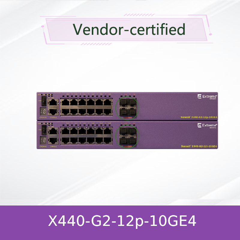 104GBPS 16531 X440 Extreme Network AVB Switch G2 12p 10GE4 4 Qua giấy phép