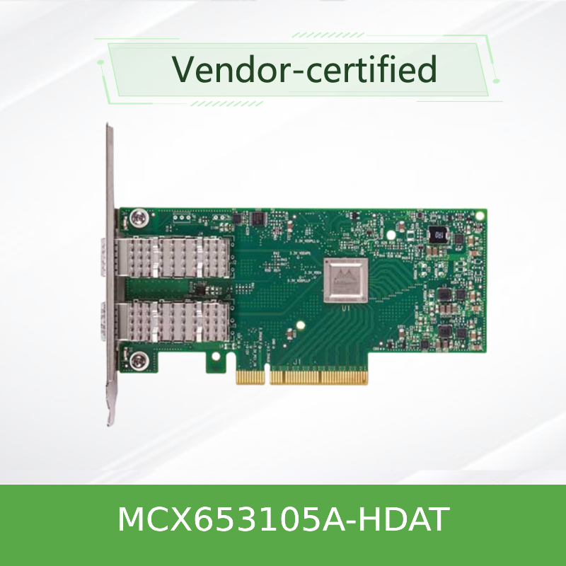 NVIDIA MCX653105A-HDAT ConnectX-6 200Gb/s InfiniBand Adapter Card   Single-Port QSFP56, PCIe Gen 4.0 x16, Low-Profile